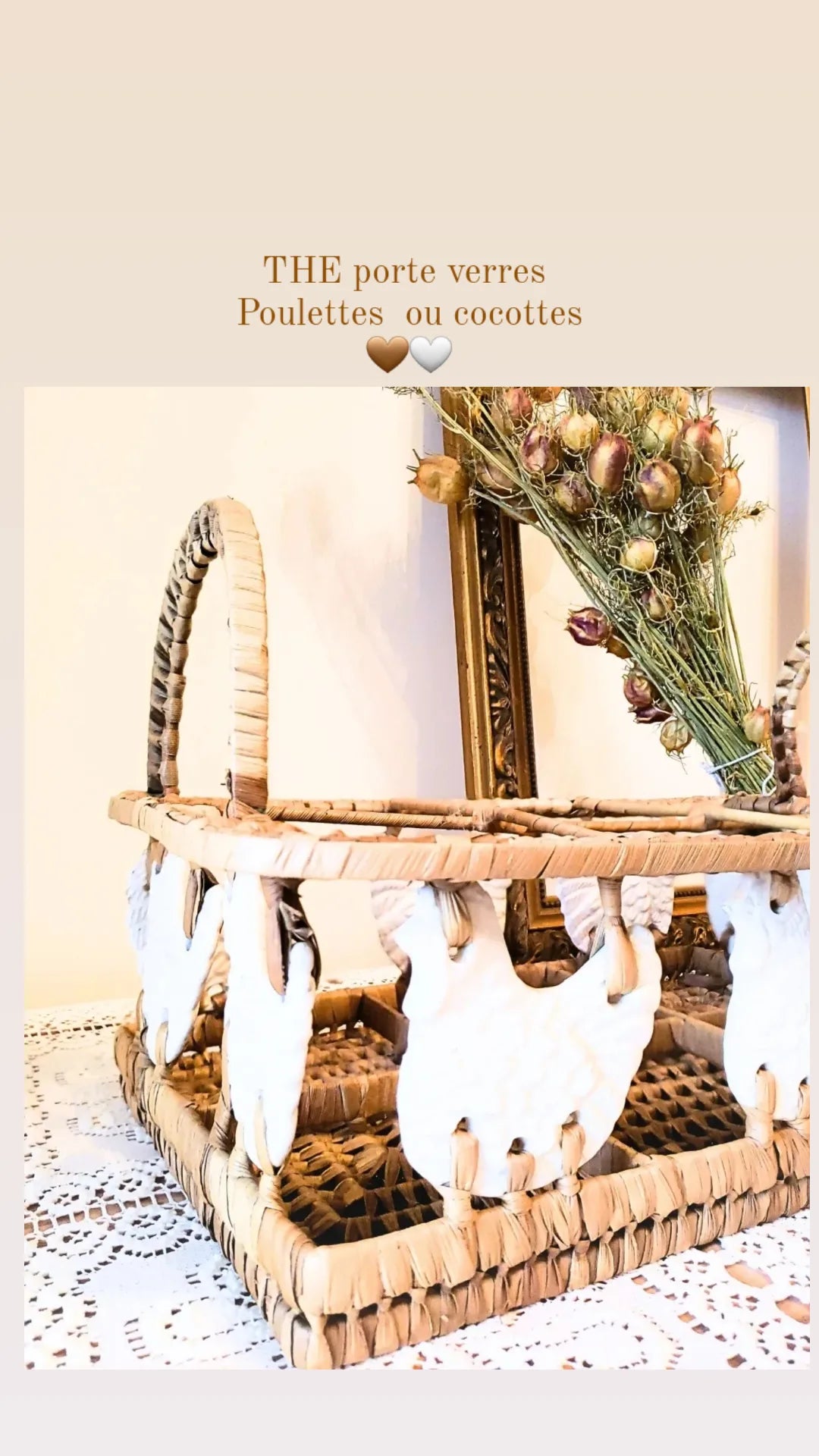 BROCANTE. Porte verres "Poulettes"