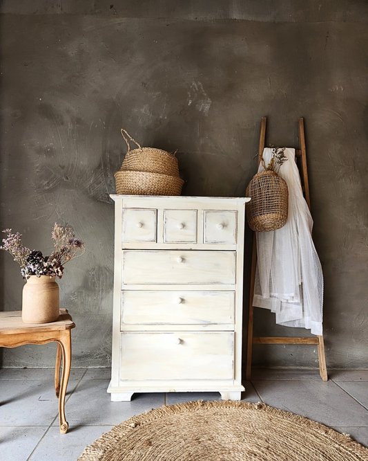 PETIT BUFFET/COMMODE PATINE CREME