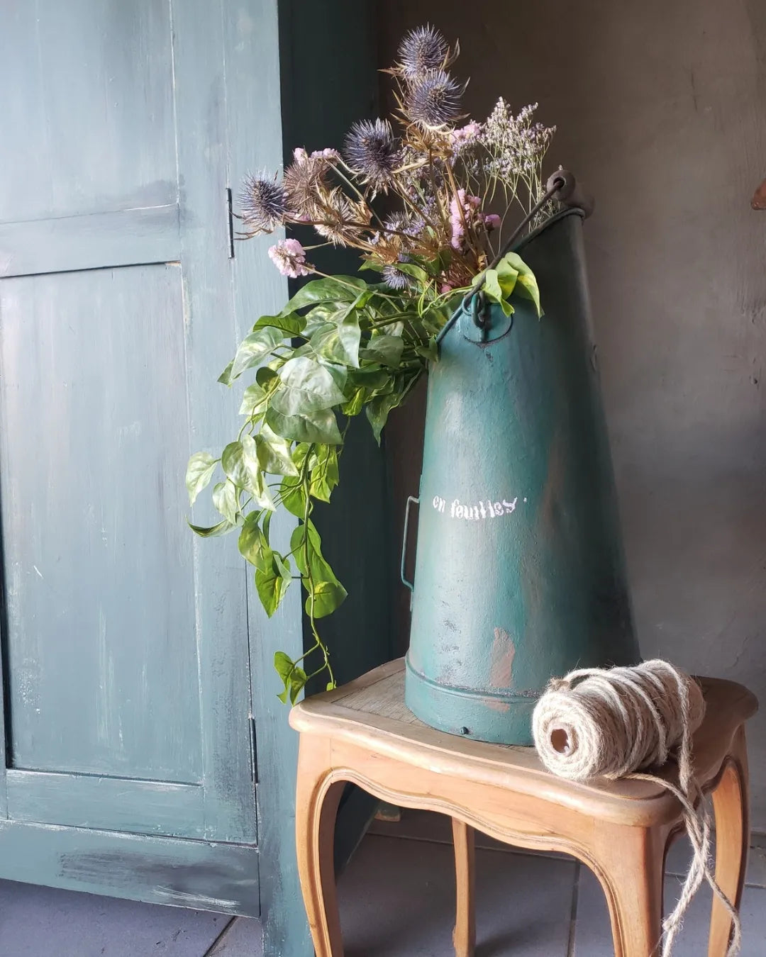 BROCANTE                         SEAU À CHARBON FLORAL