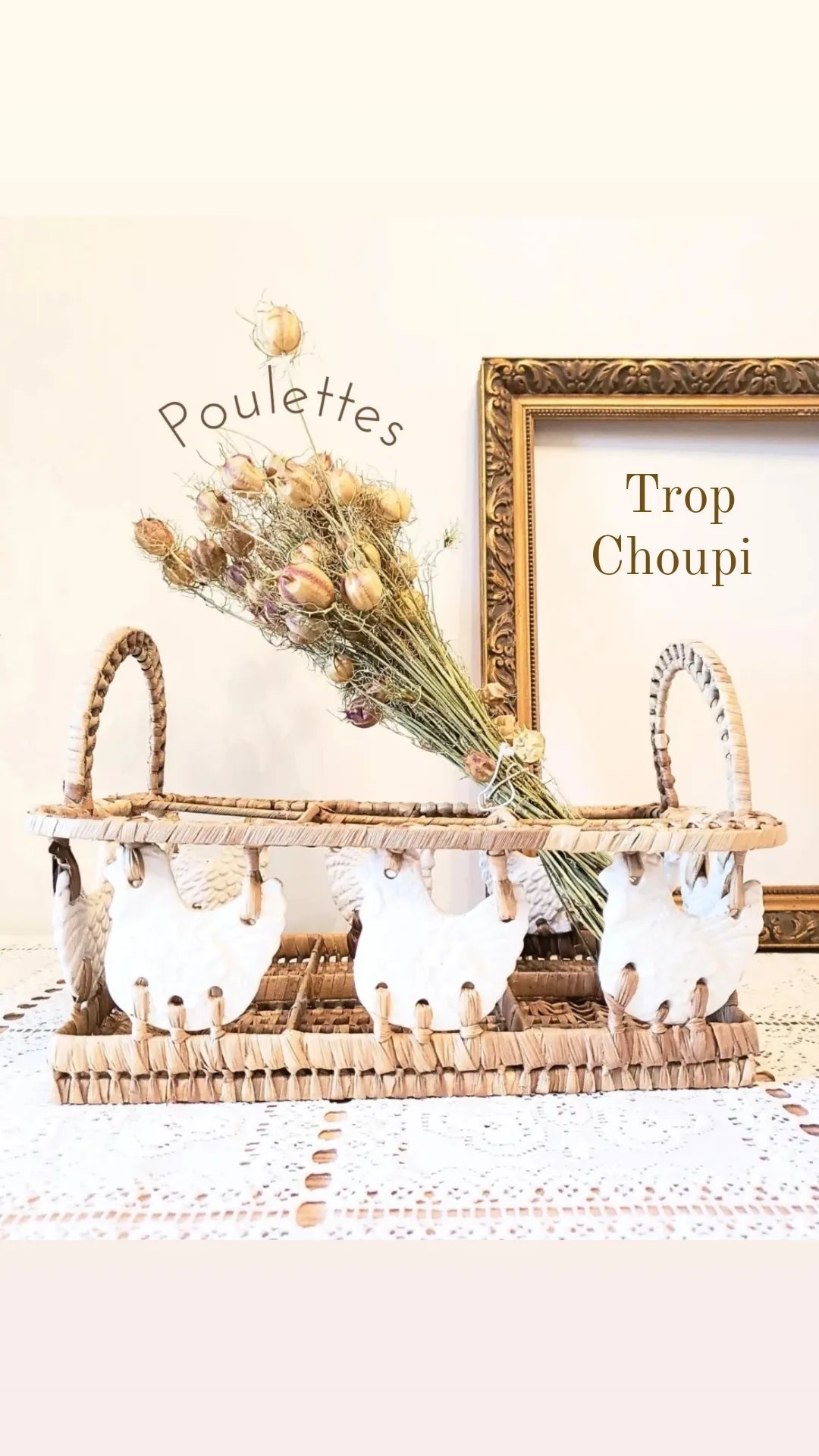 BROCANTE.                         Porte verres "Poulettes"